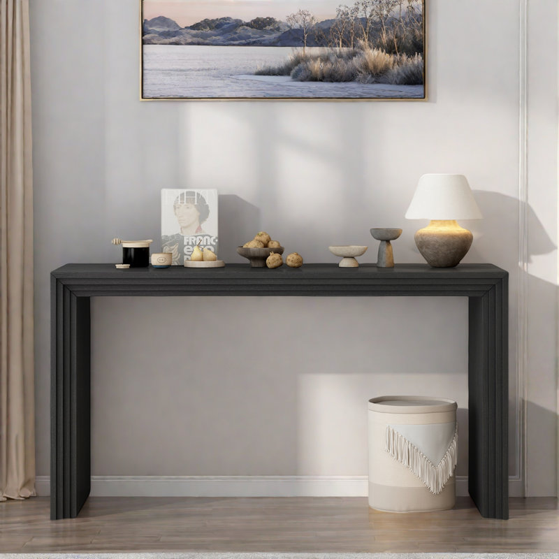Console de style moderne avec un design rayé unique, Noir