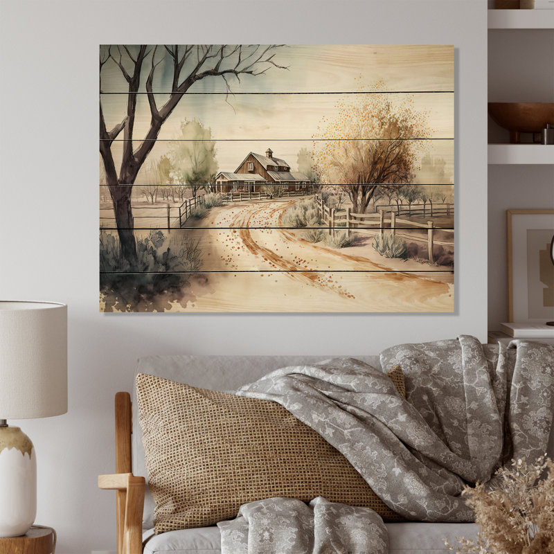 Lianes Welcome To The Ranch - impression sur bois sans cadre, H 16 po x l 32 po x P 1 po