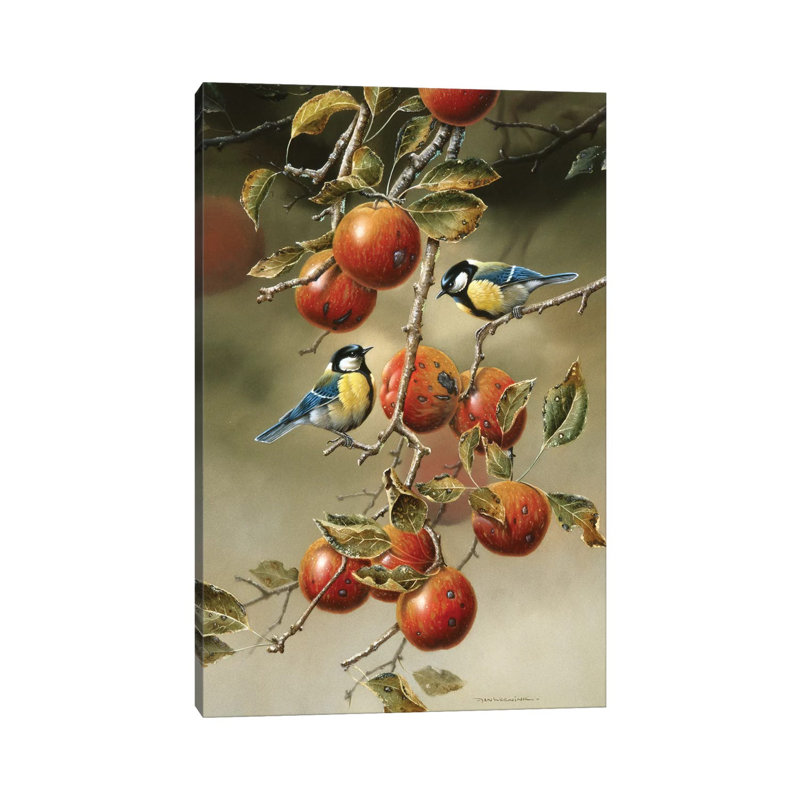 Two Birds In An Apple Tree by Jan Weenink - Wrapped Canvas Print, 45.72cm H x 30.48cm W x 1.91cm D