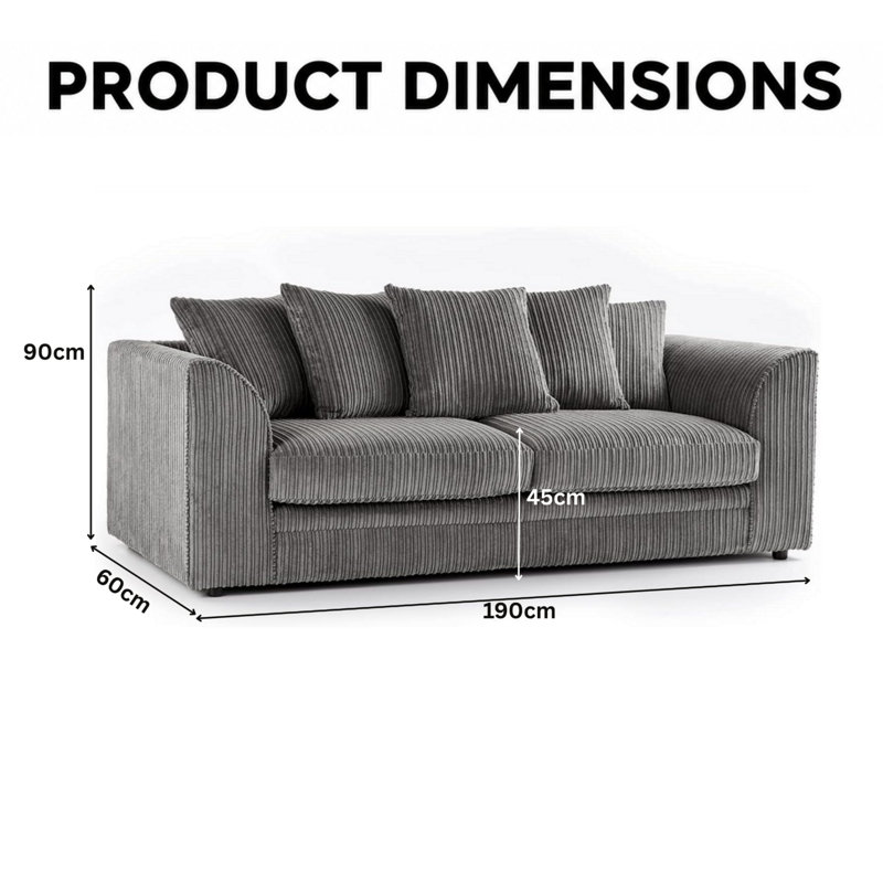 4 - Piece Living Room Set, Charcoal