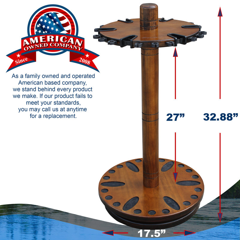Ely Wood Mounting / Installation Required Fishing Rack, Dark Brown
