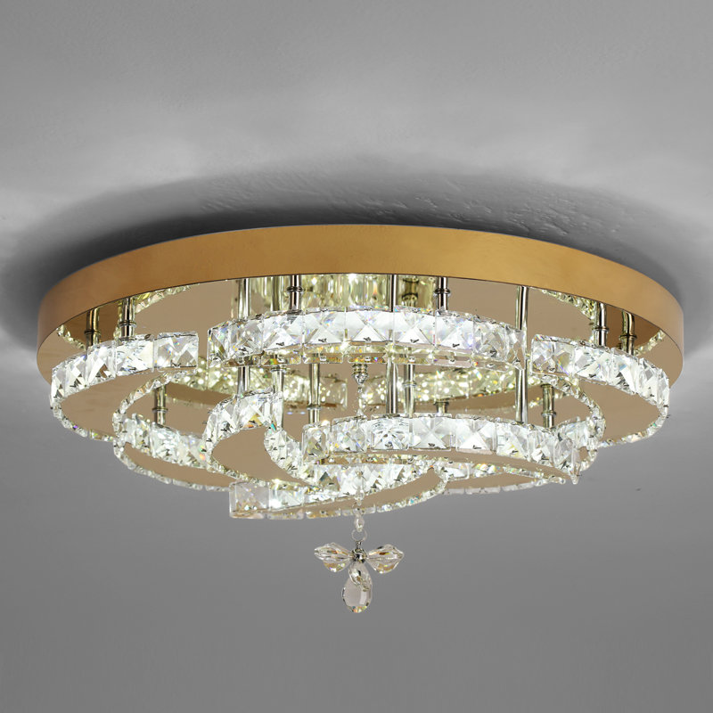 Alachua 8 - Light Crystal Chandelier with Crystal Accents, Gold, Yes