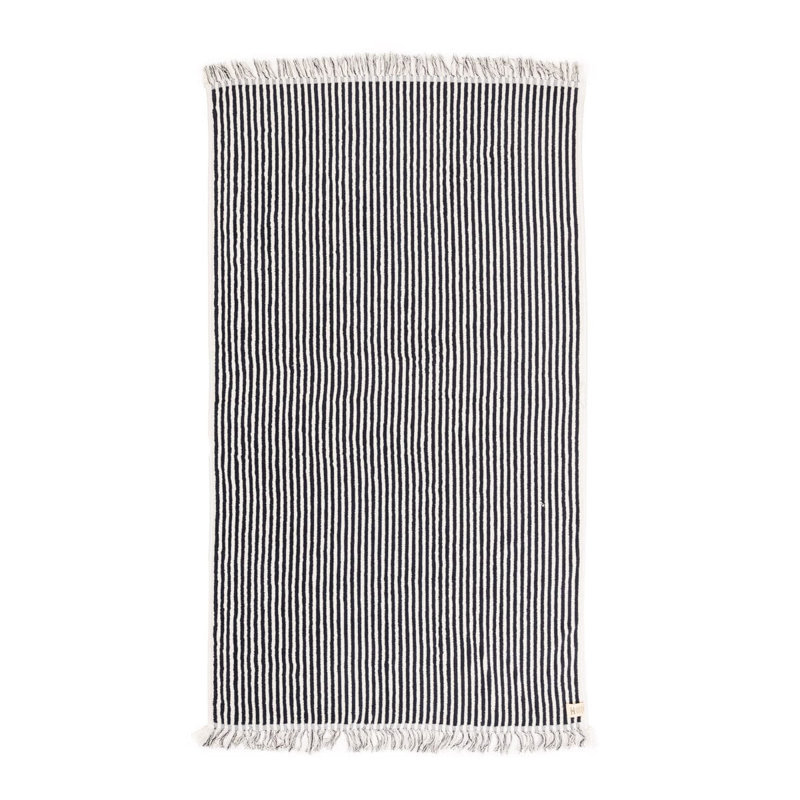 Serviette de plage, Bleu marine/blanc
