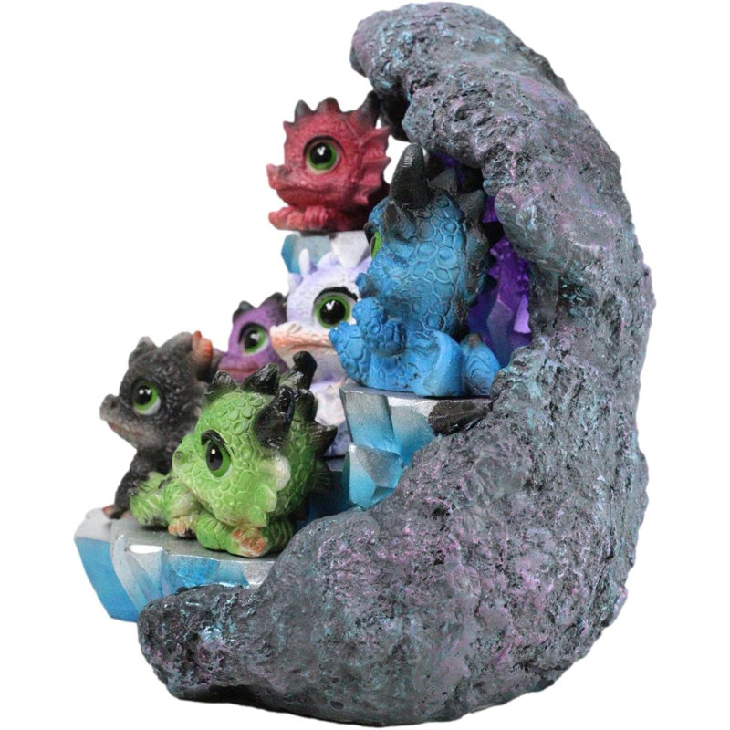Mini figurines fantaisistes de bébés dragons avec DEL