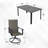6 - Person Rectangular Steel Outdoor Dining Set-1937703537