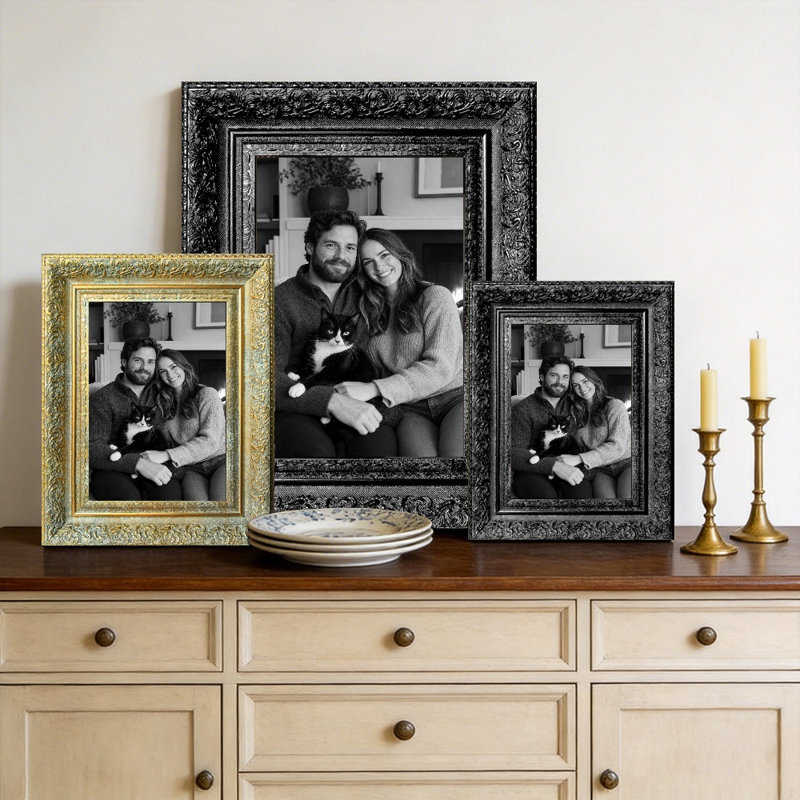 Cadre photo noir 3 pièces 8 po x 10 po avec façade en plexiglas noir, Noir, 3, 8 po x 10 po