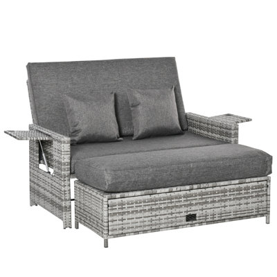 Gurseace 130 cm W Wicker Patio Daybed with Cushions