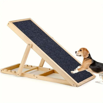 Adjustable Dog & Cat Ramp, 42" Portable Wood Pet Ramp For Cars, Beds, Couches, Supports Up To 200Lbs, Perfect For Small & Older Pets