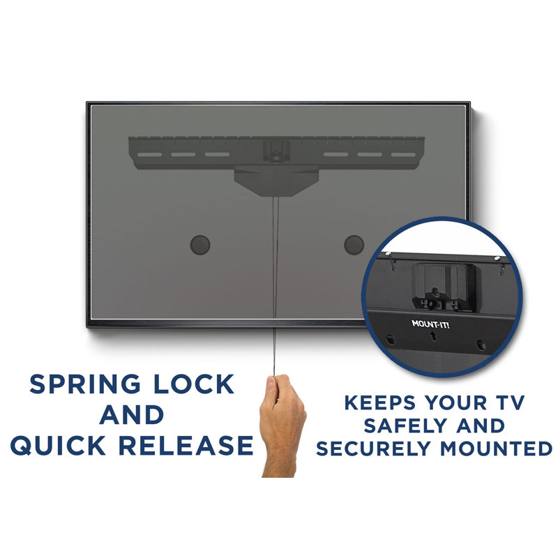 Mount-It! No Stud TV Wall Mount, Low-Profile Tilting Hanger Mount for No Drill Dry Wall Installation