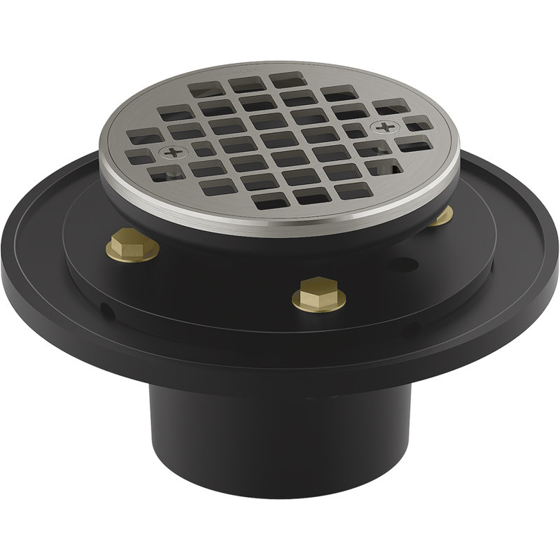 Clearflo Round Brass Tile-In Shower Drain, Vibrant Brushed Nickel