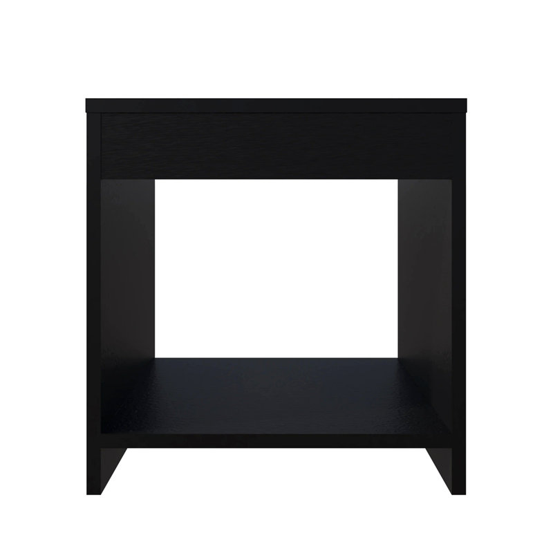 Table de chevet avec rangement ouvert, Noir