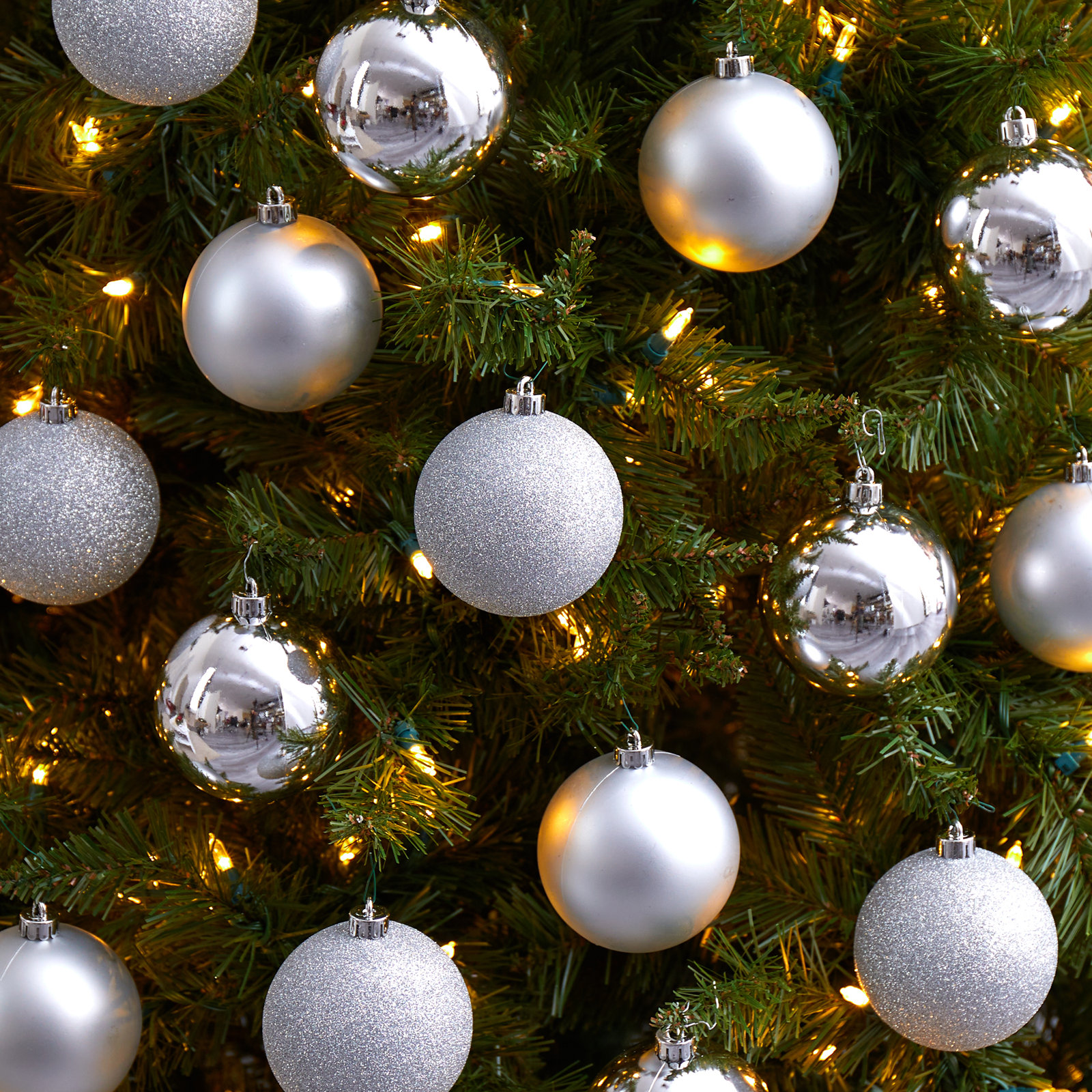 Shatterproof Hanging Ball Ornament, Silver