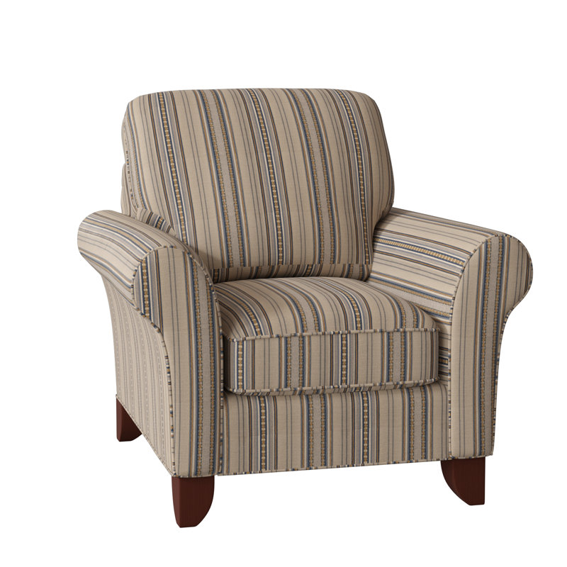 Fauteuil de 38 po de large Almada, Forzando 23 rayé brun, Manhattan, Non
