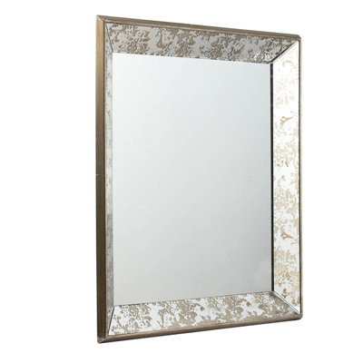 Le miroir carré argenté antique de 24 po X, les éléments décoratifs floraux, le plateau décoratif ajoutent de la chaleur à la décoration intérieure, le miroir suspendu avec des accessoires rehausse l'ambiance