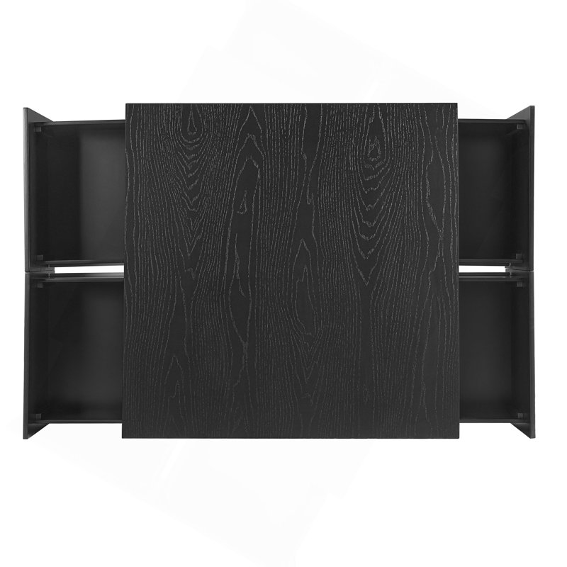 Table basse carrée 33,25 po à 4 tiroirs, Noir