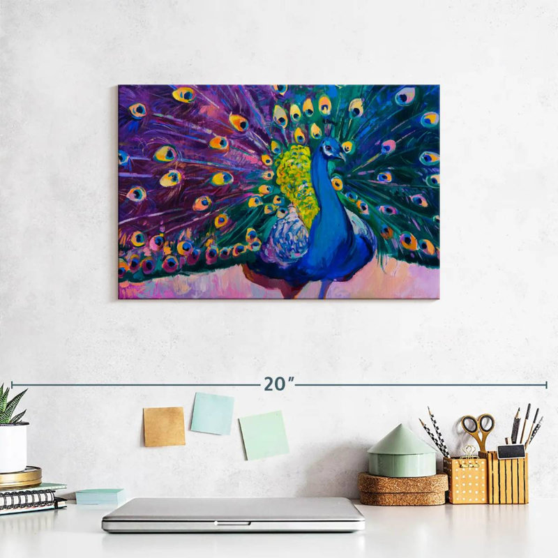 " Dazzling Peacock ", 8" H x 12" W x 1" D