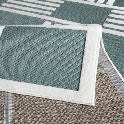 Eligha Rectangle 60 cm x 110 cm Geometric and Striped Indoor / Outdoor Area Rug