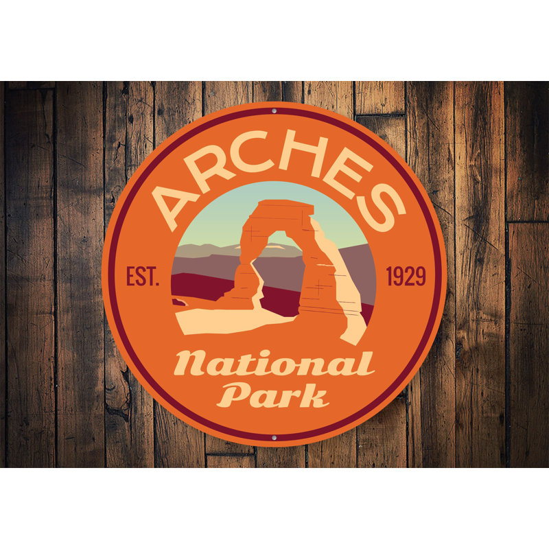Arches Park Aluminum Sign, 12" H x 12" W x 0.04" D