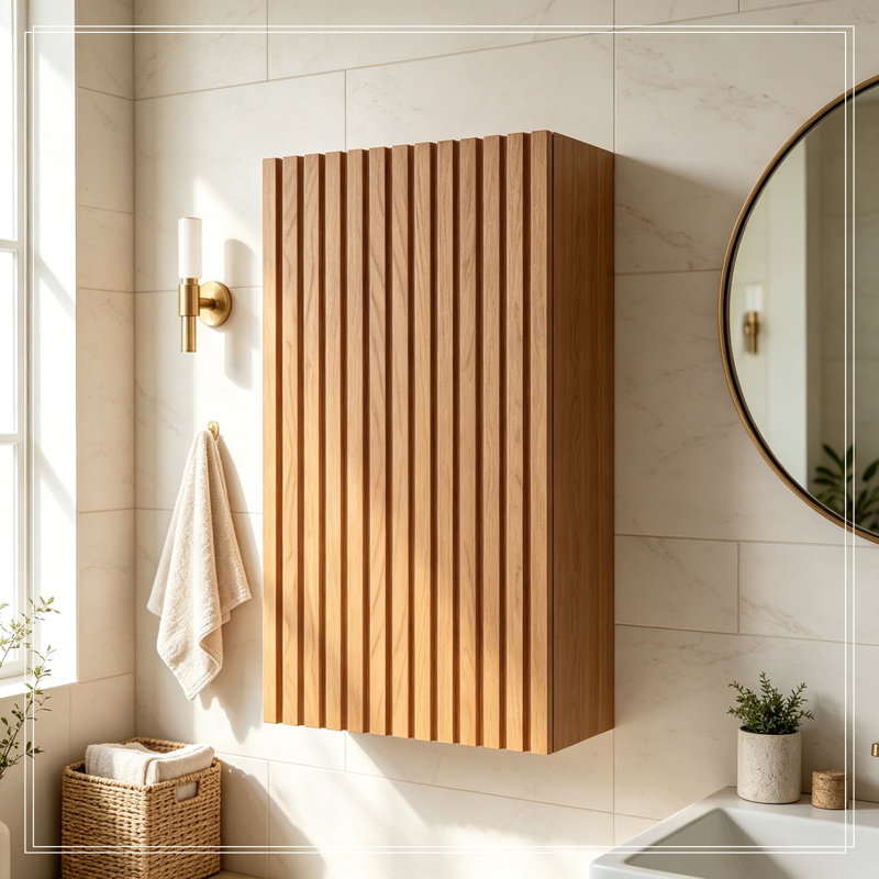 Armoire murale de salle de bain avec 1 porte, Brown
