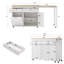 Îlot de cuisine 81,6 po avec prises de courant, table de salle à manger extensible avec 2 tiroirs et 2 portes pour la cuisine-295390141