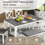 Ensemble de salle à manger moderne pour 6 personnes avec banc en gris et blanc froid, table rectangulaire en bois, 4 chaises et banc pour la cuisine ou la salle à manger, conception peu encombrante