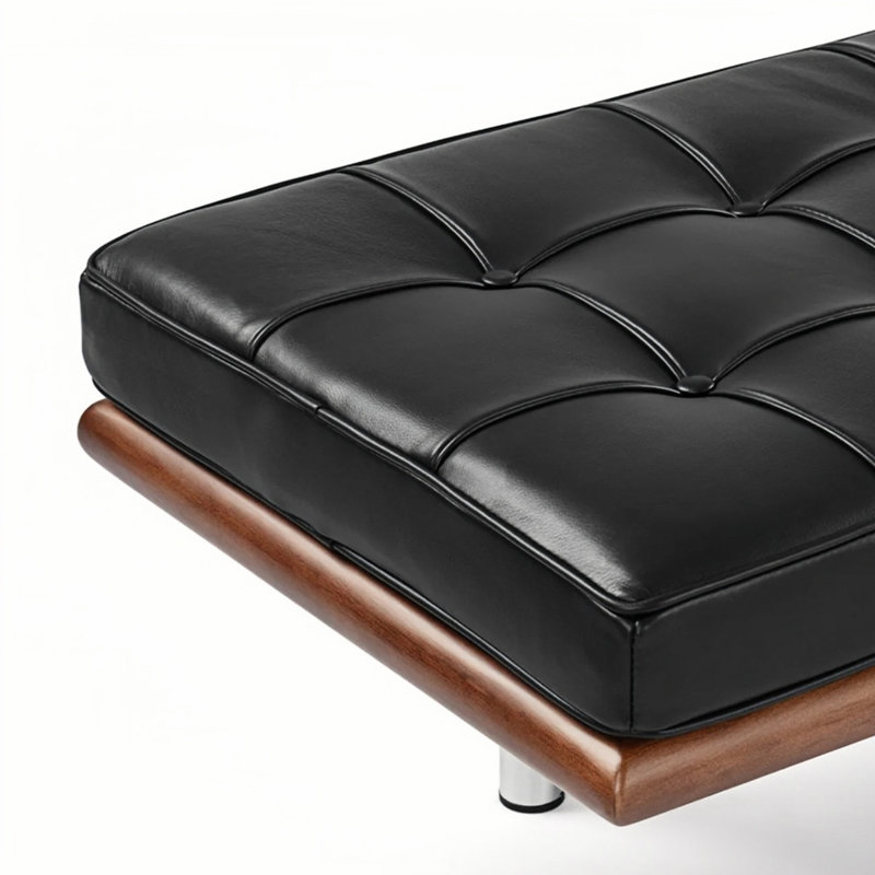 Banc rembourré Nordic, H 15,74 po x l 45,66 po x P 17,71 po