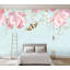 Pink Flowers Yellow Butterfly Classical Removable Textured Wallpaper-770989585