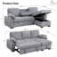 Latitude Run® 91.5 " Modern Shariff Reversible Chenille Upholstered Sleeper Sectional Sofa with Storage Chaise-1110405316
