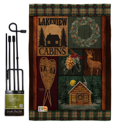 Merrimack Double Sided 18.5'' H x 13'' W Polyester Animal Flag Set