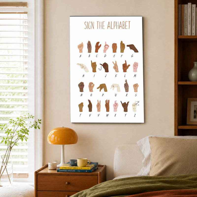 Affiche éducative American Alphabet, 16x24inch, Artwork Design-1