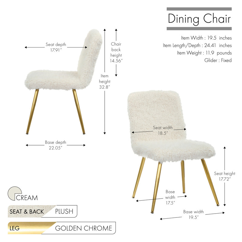 Plush Upholstered Dining Chair, Cream