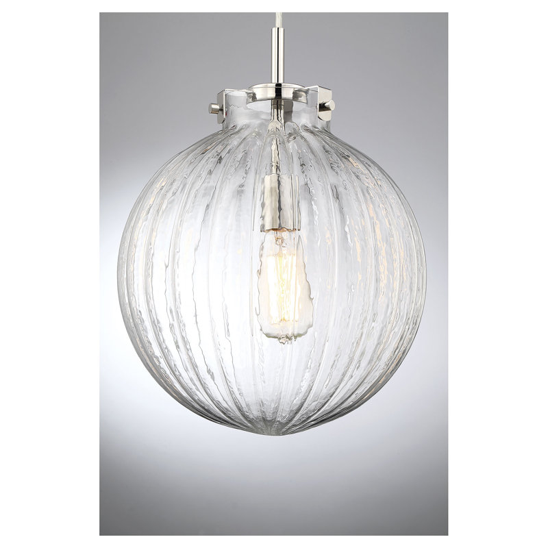 Luminaire suspendu sphère 1 lumière Suzman, Nickel poli