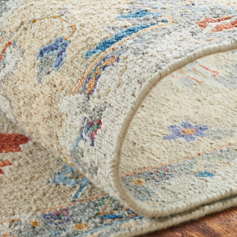 Zahara Hand Knotted Wool Area Rug, Rectangle 8' x 10'