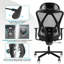 Chaise de bureau en filet, chaises de bureau ergonomiques avec roulettes, support lombaire réglable, accoudoirs, chaise de bureau à haut dossier inclinable avec roulette silencieuse pour le bureau, la maison et les jeux