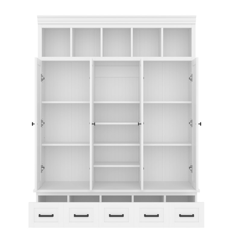 62.4 " Wide Hall Tree, Blanc