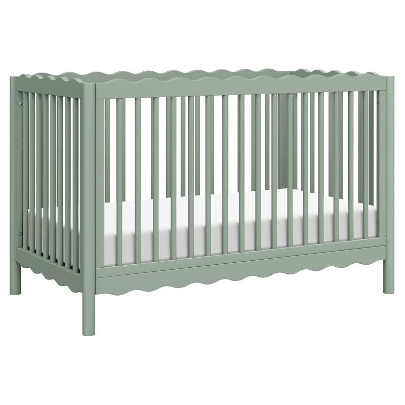Light Sage Sustainable Pine Wood 4-in-1 Convertible Crib