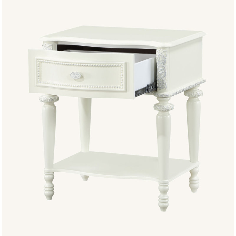 Lalo 1-Drawer Nightstand in Ivory
