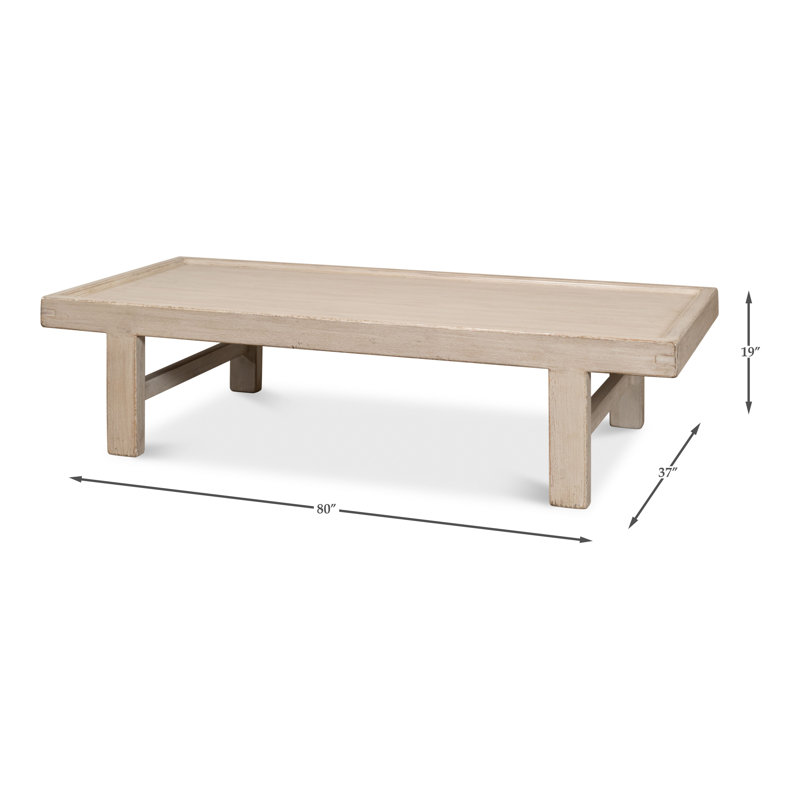 Solid Wood Coffee Table, French Gray