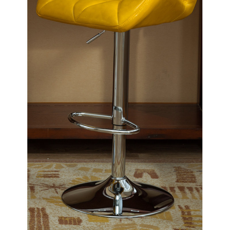Tabourets de bar contemporain à hauteur réglable touffetés, ensemble de 2, Blanc