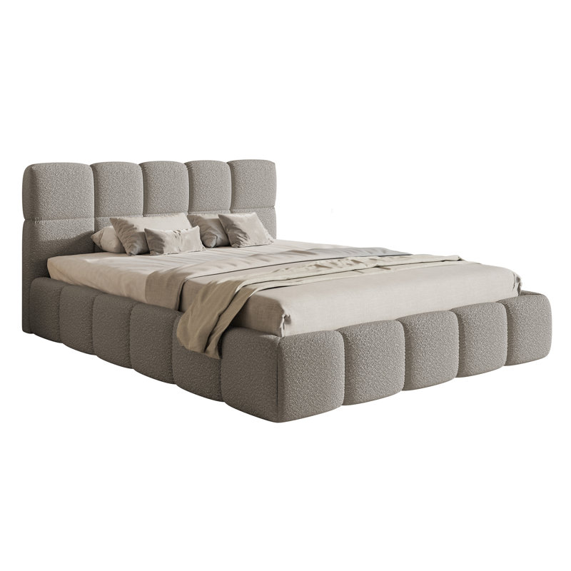 Montrese Upholstered European Double (140 X 200cm) Bed with Mattress