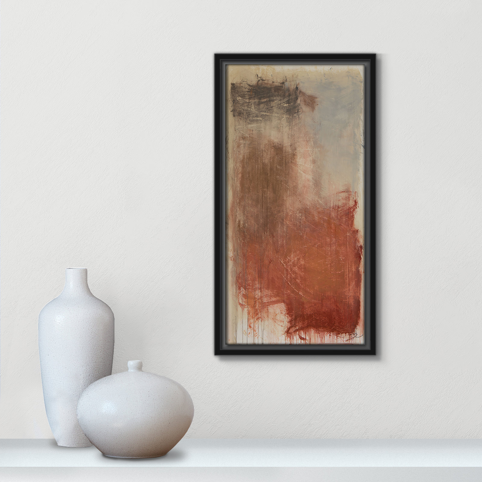 Autumn Over The Rivera Print by , 17.5" H x 9.5" W, Black