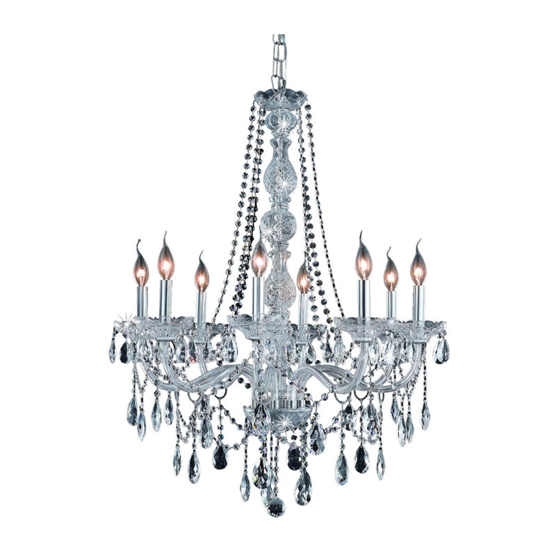 Mullinix Chandelier, Chrome / Crystal (Clear) / Royal Cut