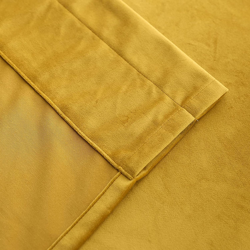 Paire de rideaux occultant et isolant de couleur unie avec œillets, L 52 po x L 95 po, Jaune doré