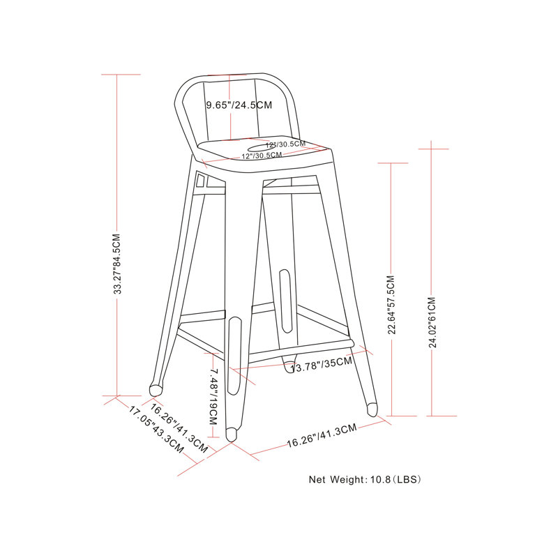 Tabourets de comptoir en métal bleu sarcelle (2) - dossiers incurvés pour plus de facilité, repose-pieds, fabrication stable avec entretoise, embouts en plastique (de 2), finition, dossier procurant une excellente posture et un soutien confortable