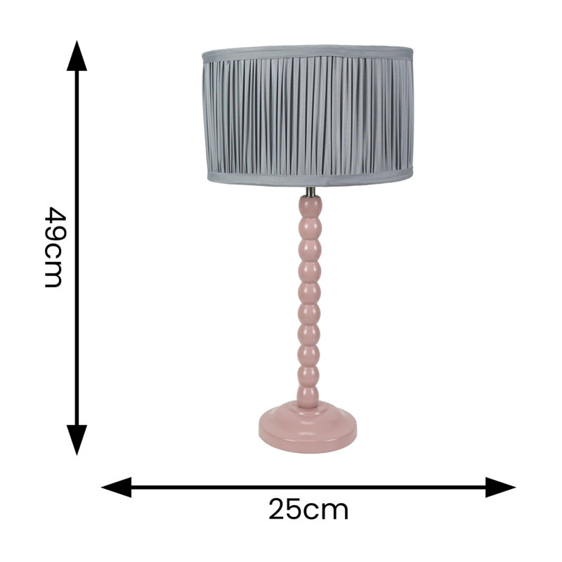 Rosino Wood Table Lamp, Blue, No, Pink