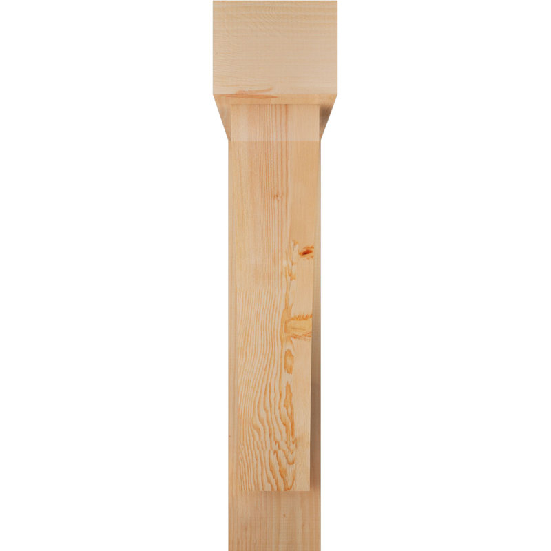 Thorton Block Bracket with Offset Brace, 42 x 42, 8"W Douglas Fir (Rough Sawn)