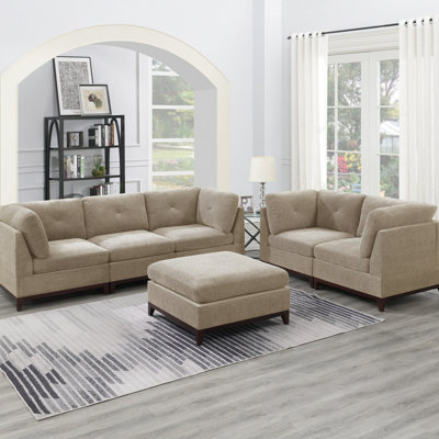 Canapé modulaire en tissu Camel Chenille