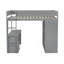 Wood Full Size Loft Bed With Wardrobes And 2-Drawer Desk With Cabinet, Grey-2116888774