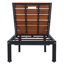 Fauteuil inclinable d'extérieur avec méridienne d'extérieur avec dossier réglable pour patio, bord de piscine ou plage, noir et brun-776810222