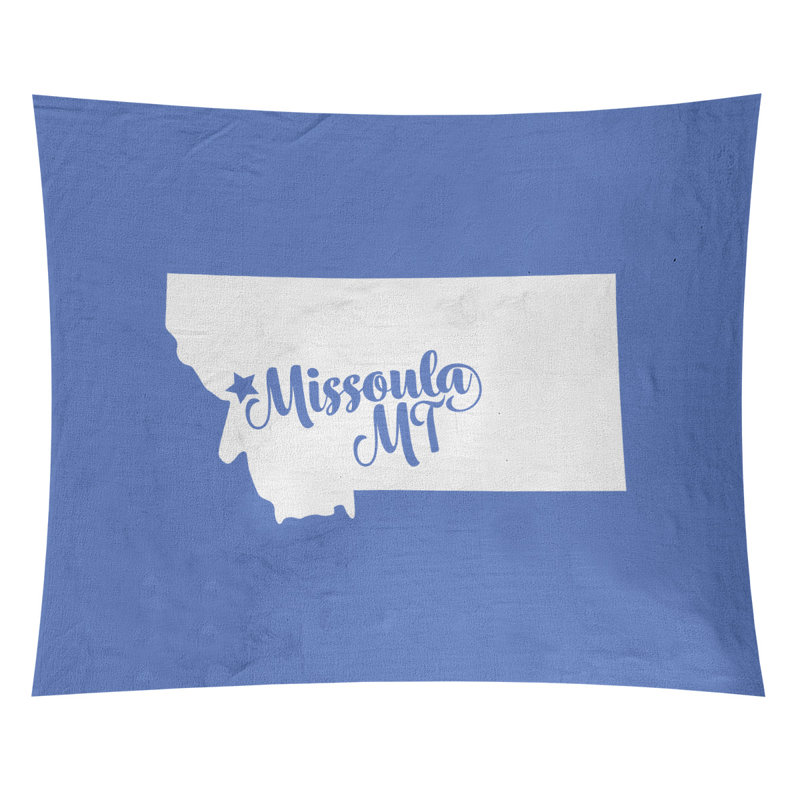 Tapisserie Missoula Montana, H 88 po x l 104 po, Bleu